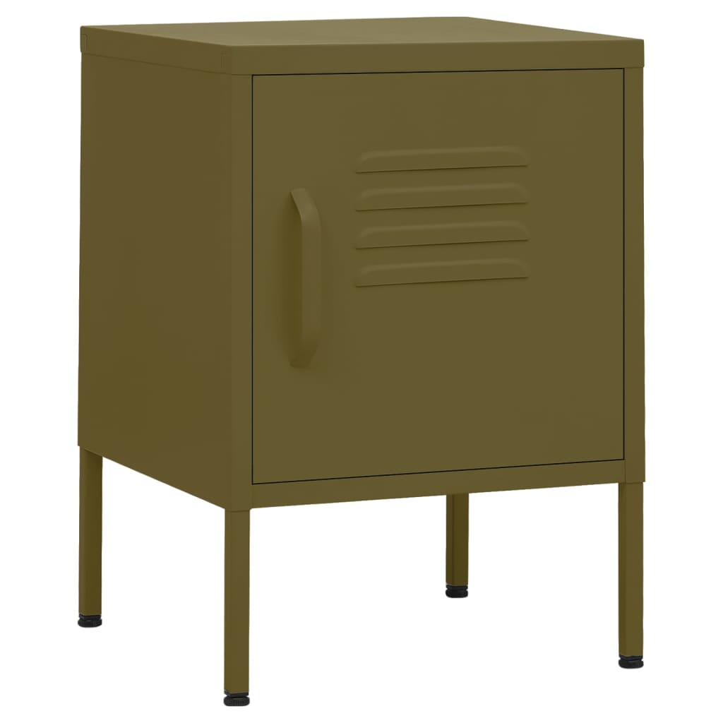 Nightstand Olive Green 35x35x51 cm Steel