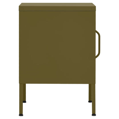 Nightstand Olive Green 35x35x51 cm Steel