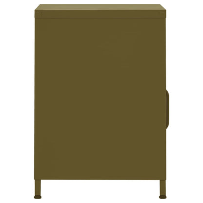 Nightstand Olive Green 35x35x51 cm Steel