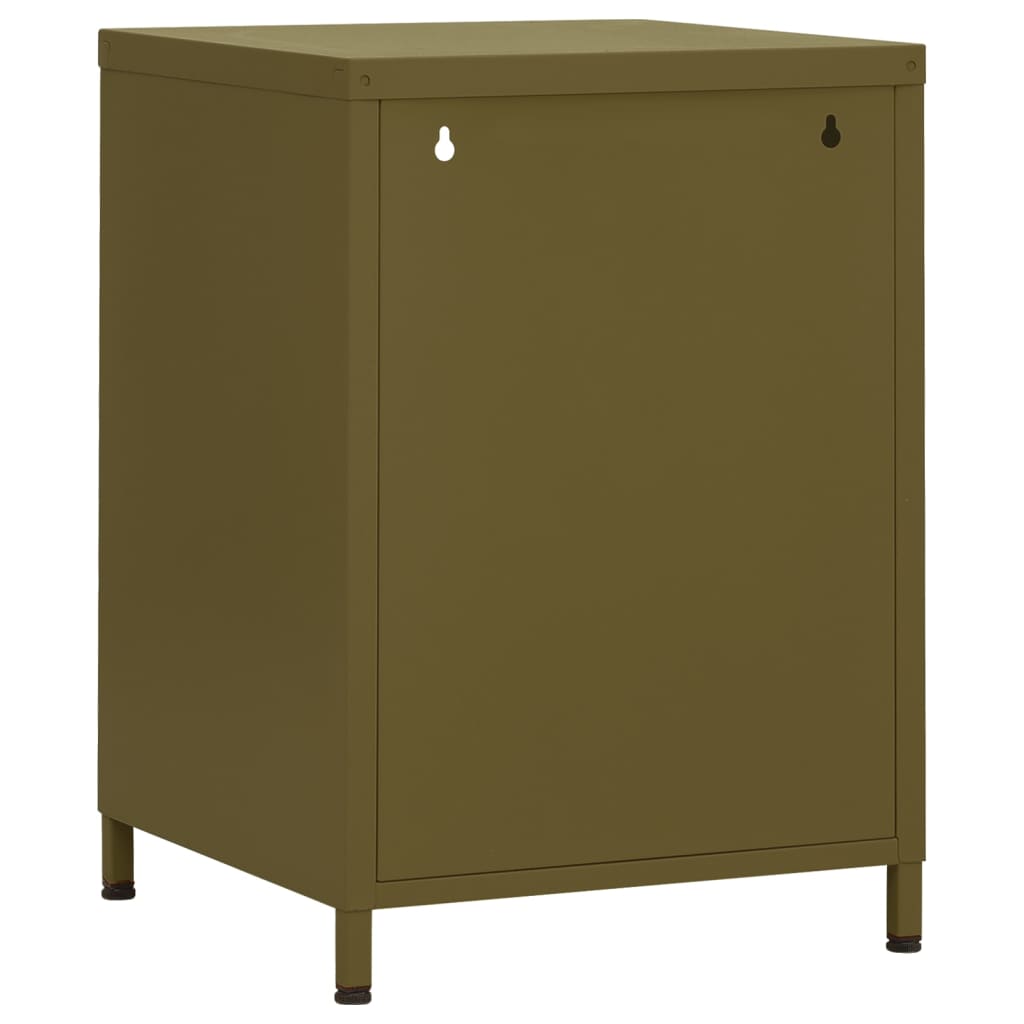 Nightstand Olive Green 35x35x51 cm Steel