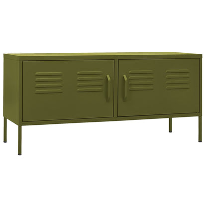 TV Cabinet Olive Green 105x35x50 cm Steel