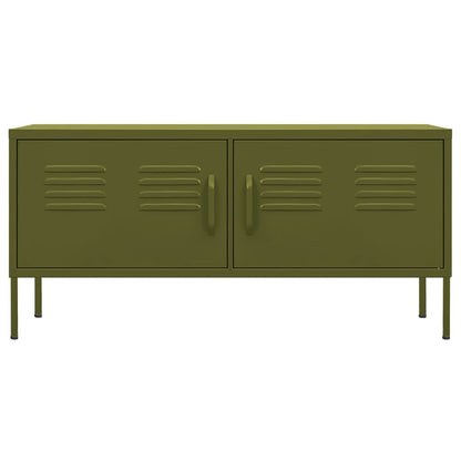 TV Cabinet Olive Green 105x35x50 cm Steel