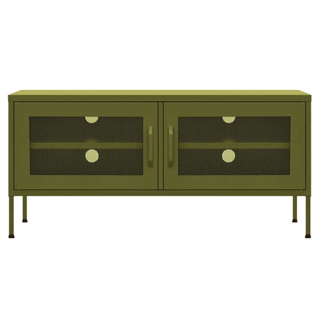 TV Cabinet Olive Green 105x35x50 cm Steel