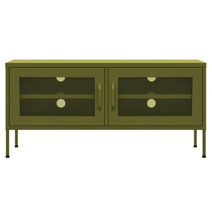 TV Cabinet Olive Green 105x35x50 cm Steel