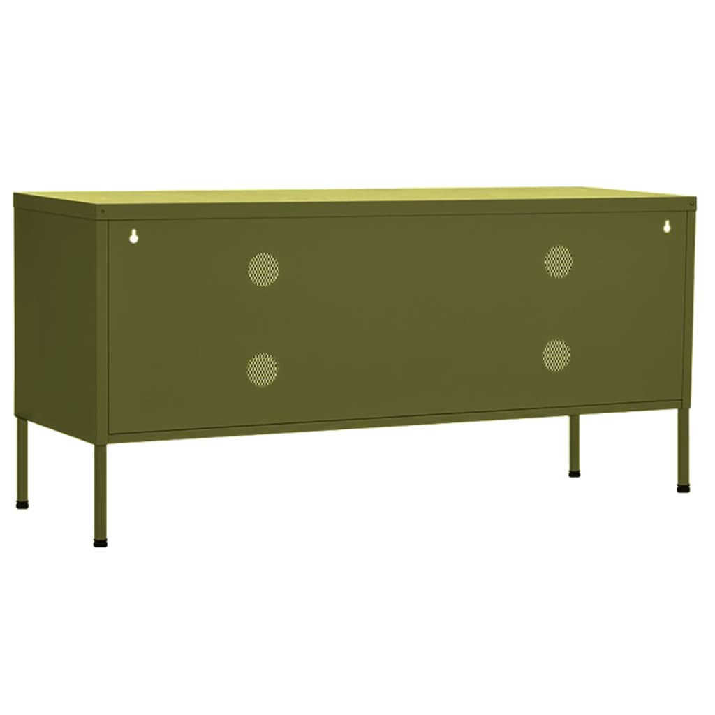 TV Cabinet Olive Green 105x35x50 cm Steel