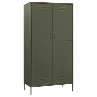 Wardrobe Olive Green 90x50x180 cm Steel