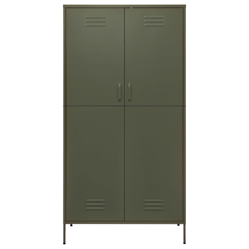 Wardrobe Olive Green 90x50x180 cm Steel