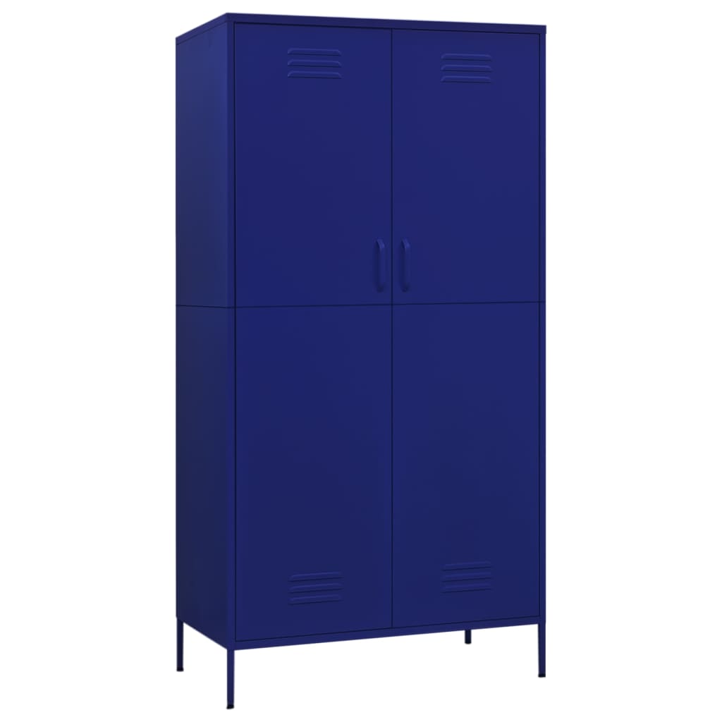 Wardrobe Navy Blue 90x50x180 cm Steel