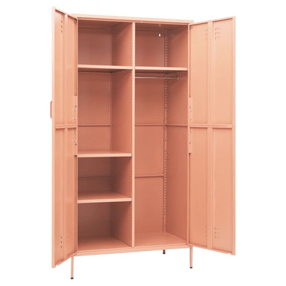 Wardrobe Pink 90x50x180 cm Steel