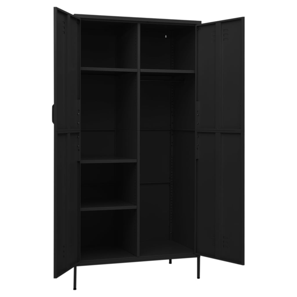 Wardrobe Black 90x50x180 cm Steel