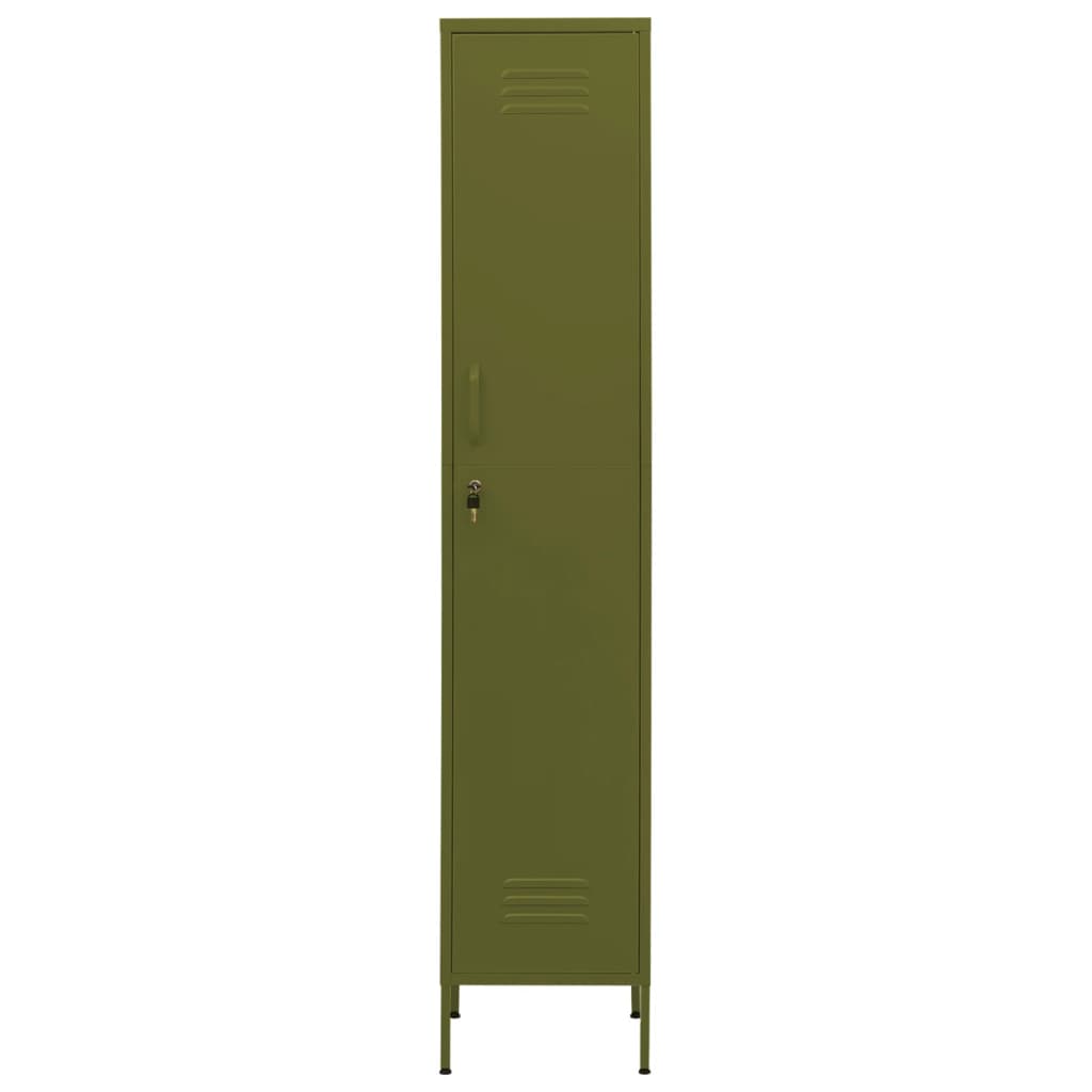 Locker Cabinet Olive Green 35x46x180 cm Steel