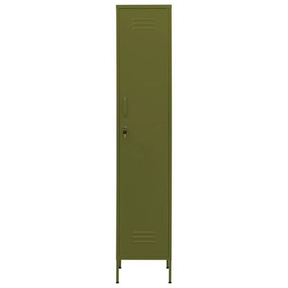 Locker Cabinet Olive Green 35x46x180 cm Steel