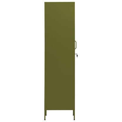 Locker Cabinet Olive Green 35x46x180 cm Steel