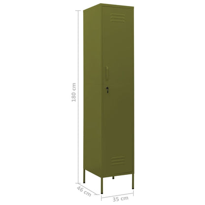 Locker Cabinet Olive Green 35x46x180 cm Steel