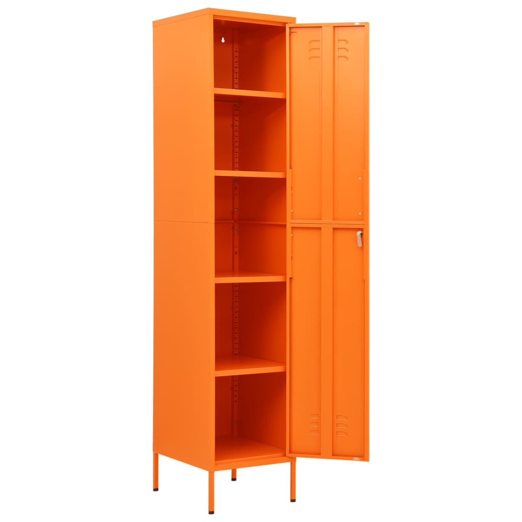 Locker Cabinet Orange 35x46x180 cm Steel