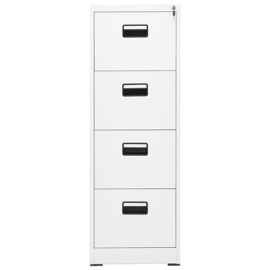 Filing Cabinet White 46x62x133 cm Steel