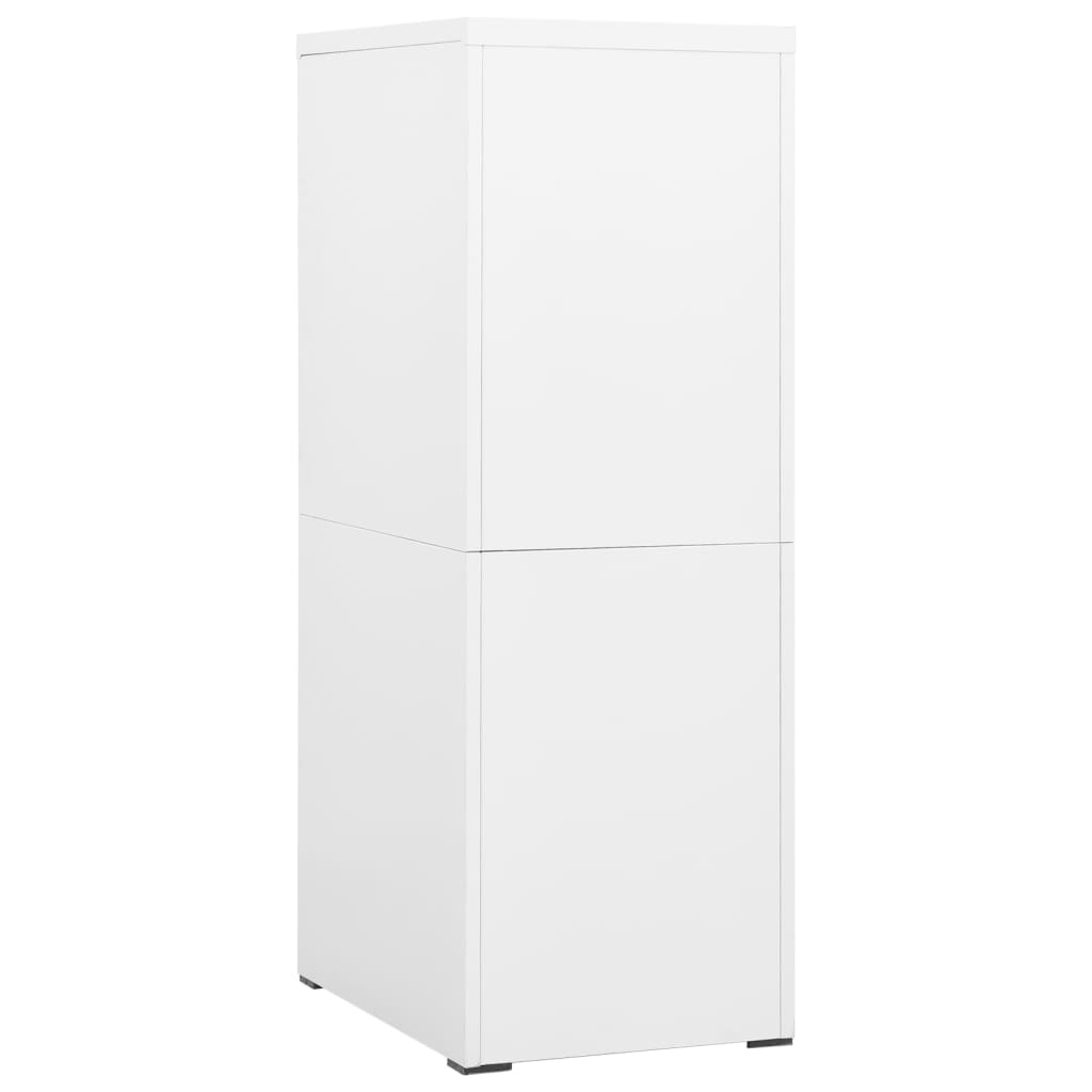 Filing Cabinet White 46x62x133 cm Steel