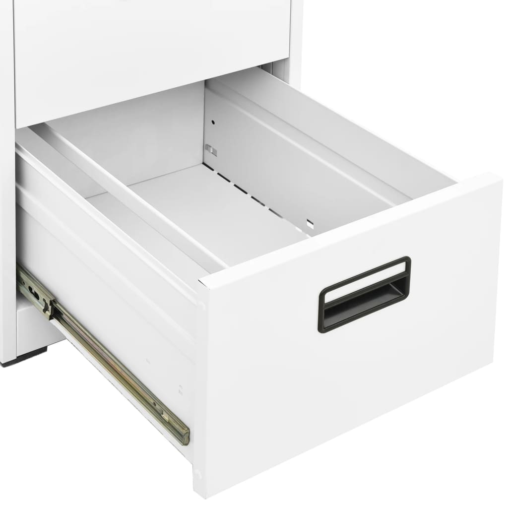 Filing Cabinet White 46x62x133 cm Steel