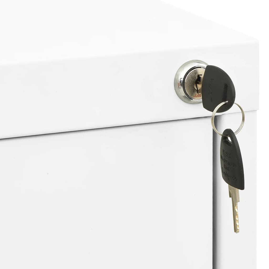 Filing Cabinet White 46x62x133 cm Steel