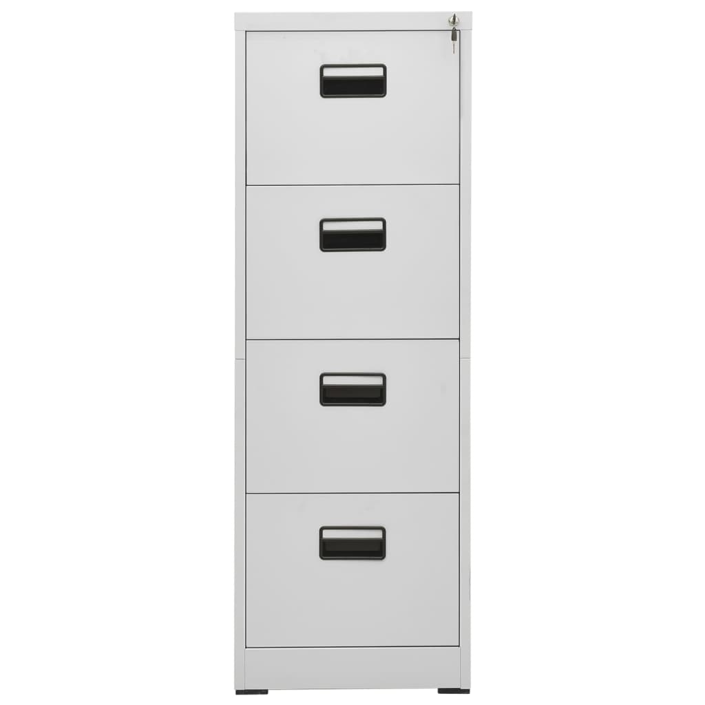 Filing Cabinet Light Grey 46x62x133 cm Steel