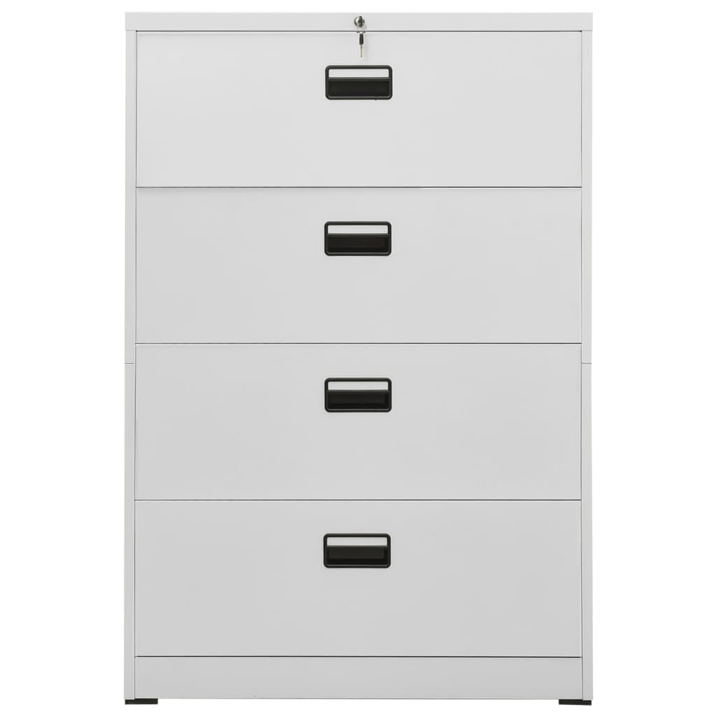 Filing Cabinet Light Grey 90x46x134 cm Steel