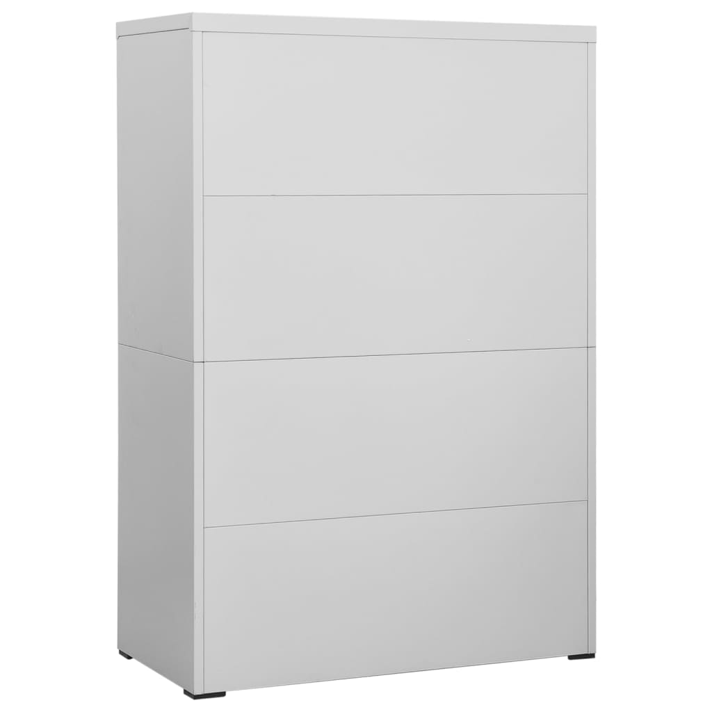 Filing Cabinet Light Grey 90x46x134 cm Steel