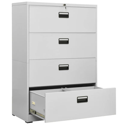 Filing Cabinet Light Grey 90x46x134 cm Steel