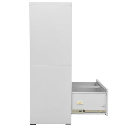 Filing Cabinet Light Grey 90x46x134 cm Steel