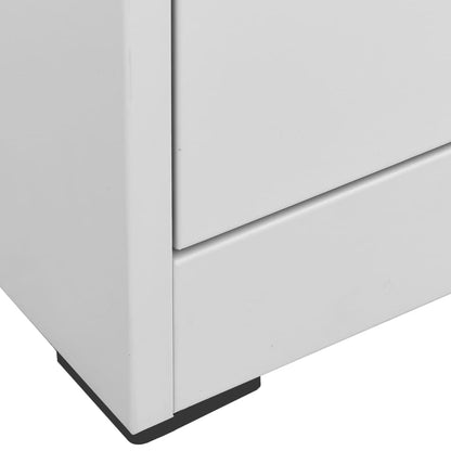 Filing Cabinet Light Grey 90x46x134 cm Steel