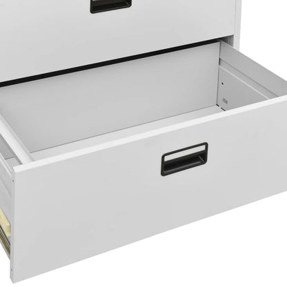 Filing Cabinet Light Grey 90x46x134 cm Steel