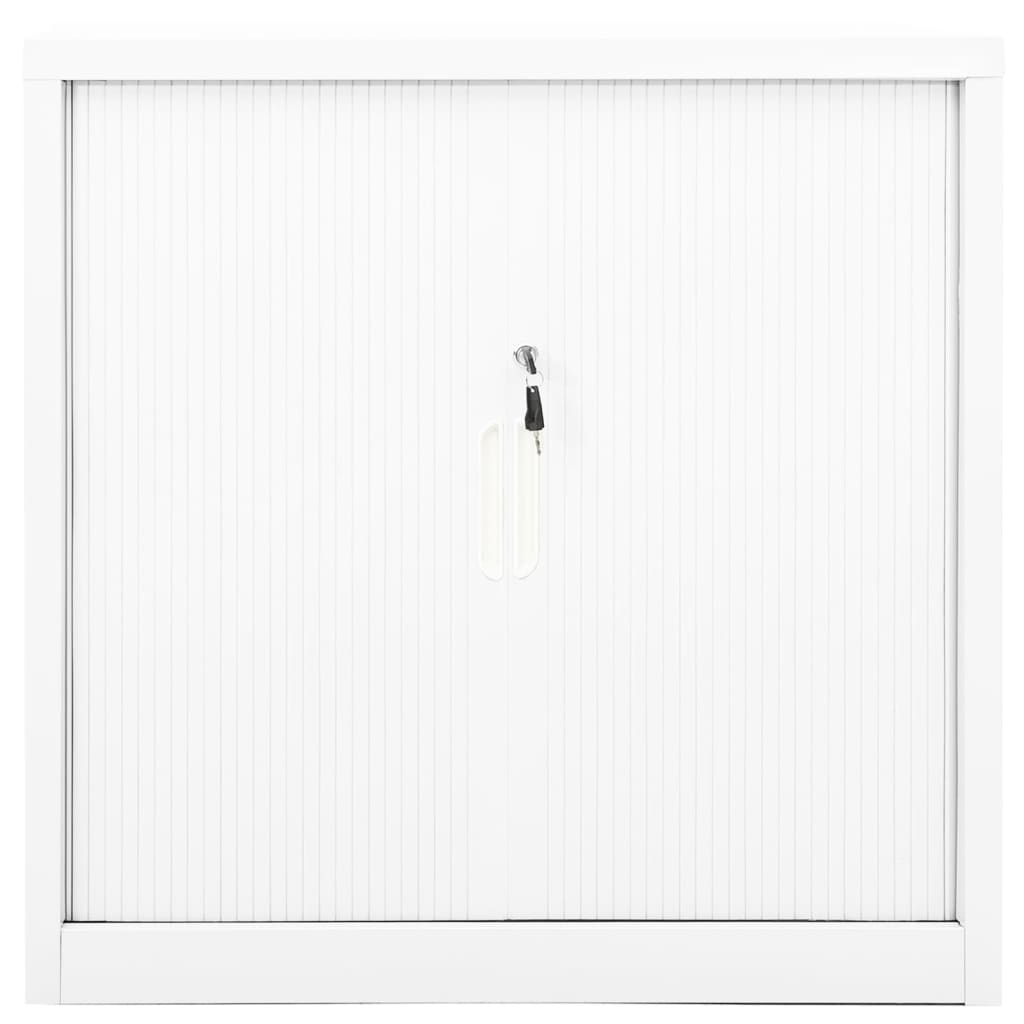 Sliding Door Cabinet White 90x40x90 cm Steel