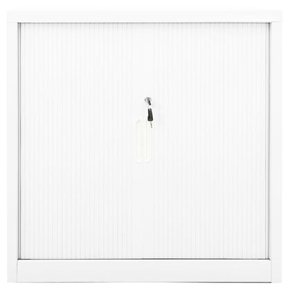 Sliding Door Cabinet White 90x40x90 cm Steel