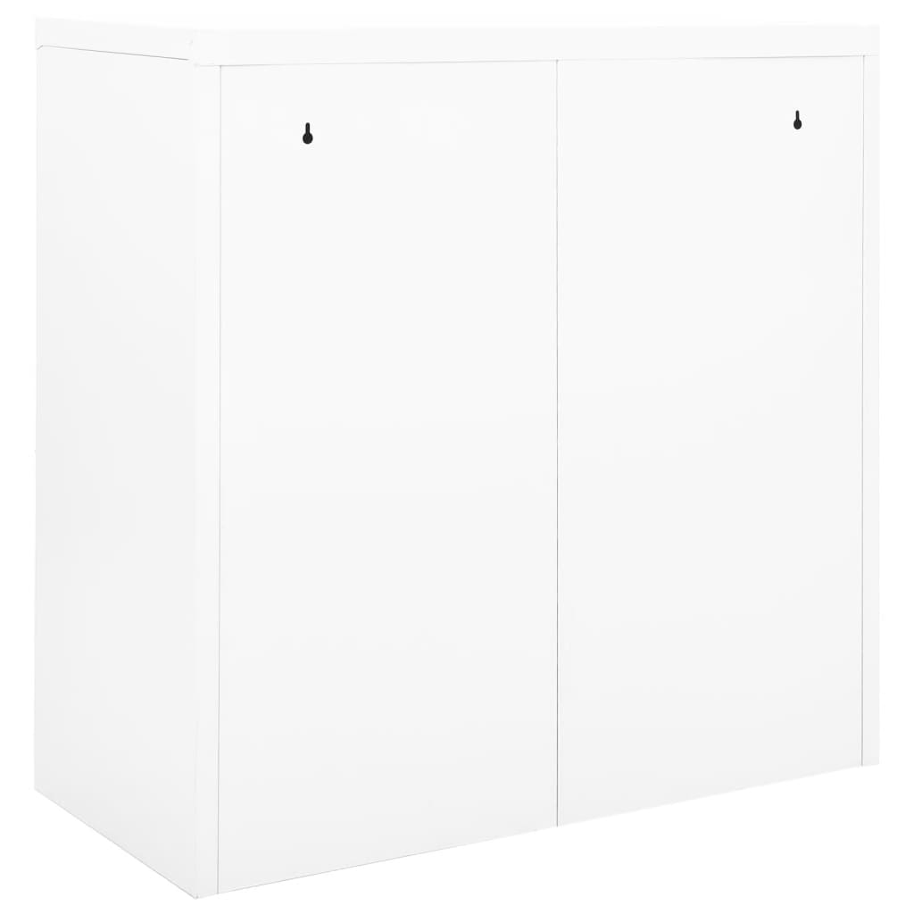 Sliding Door Cabinet White 90x40x90 cm Steel