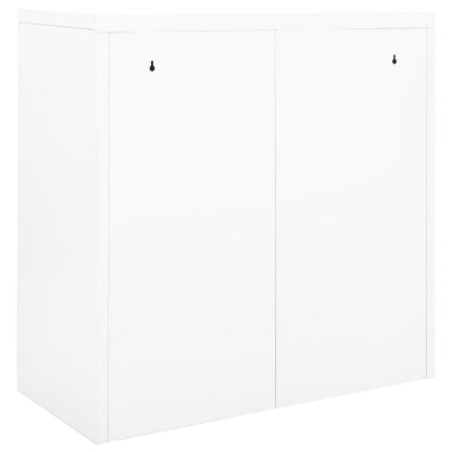 Sliding Door Cabinet White 90x40x90 cm Steel