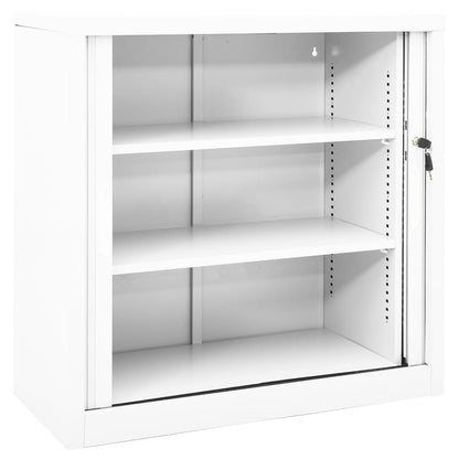 Sliding Door Cabinet White 90x40x90 cm Steel