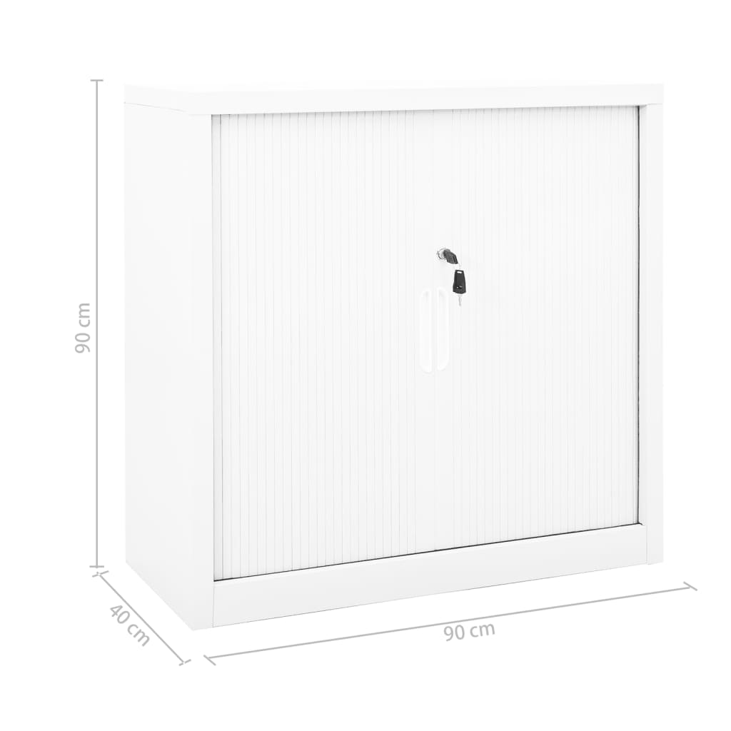 Sliding Door Cabinet White 90x40x90 cm Steel