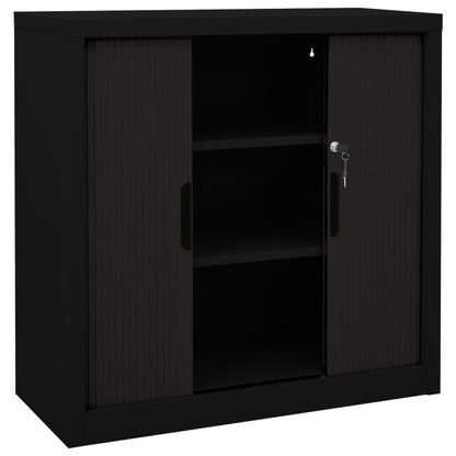 Sliding Door Cabinet Black 90x40x90 cm Steel