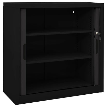 Sliding Door Cabinet Black 90x40x90 cm Steel