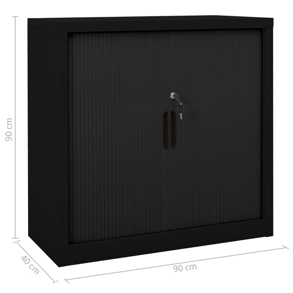 Sliding Door Cabinet Black 90x40x90 cm Steel