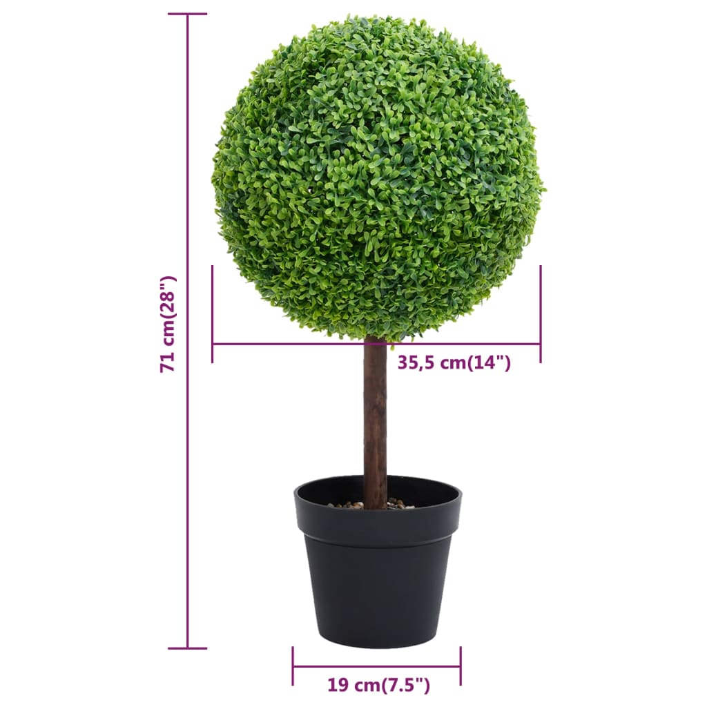 Artificial Boxwood Plant with Pot Ball Shaped Green 71 cm