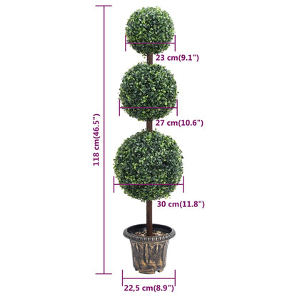 Artificial Boxwood Plant with Pot Ball Shaped Green 118 cm