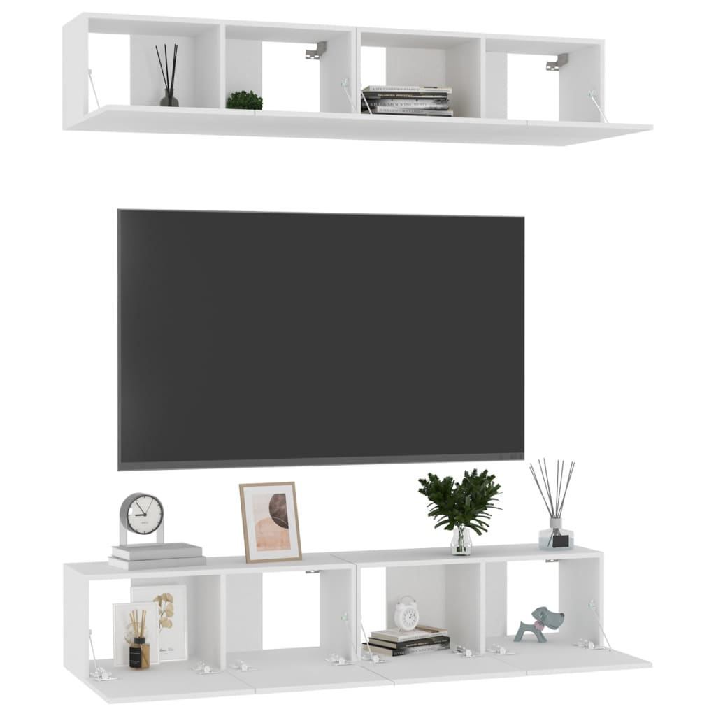 TV Cabinets 4 pcs White 80x30x30 cm Engineered Wood