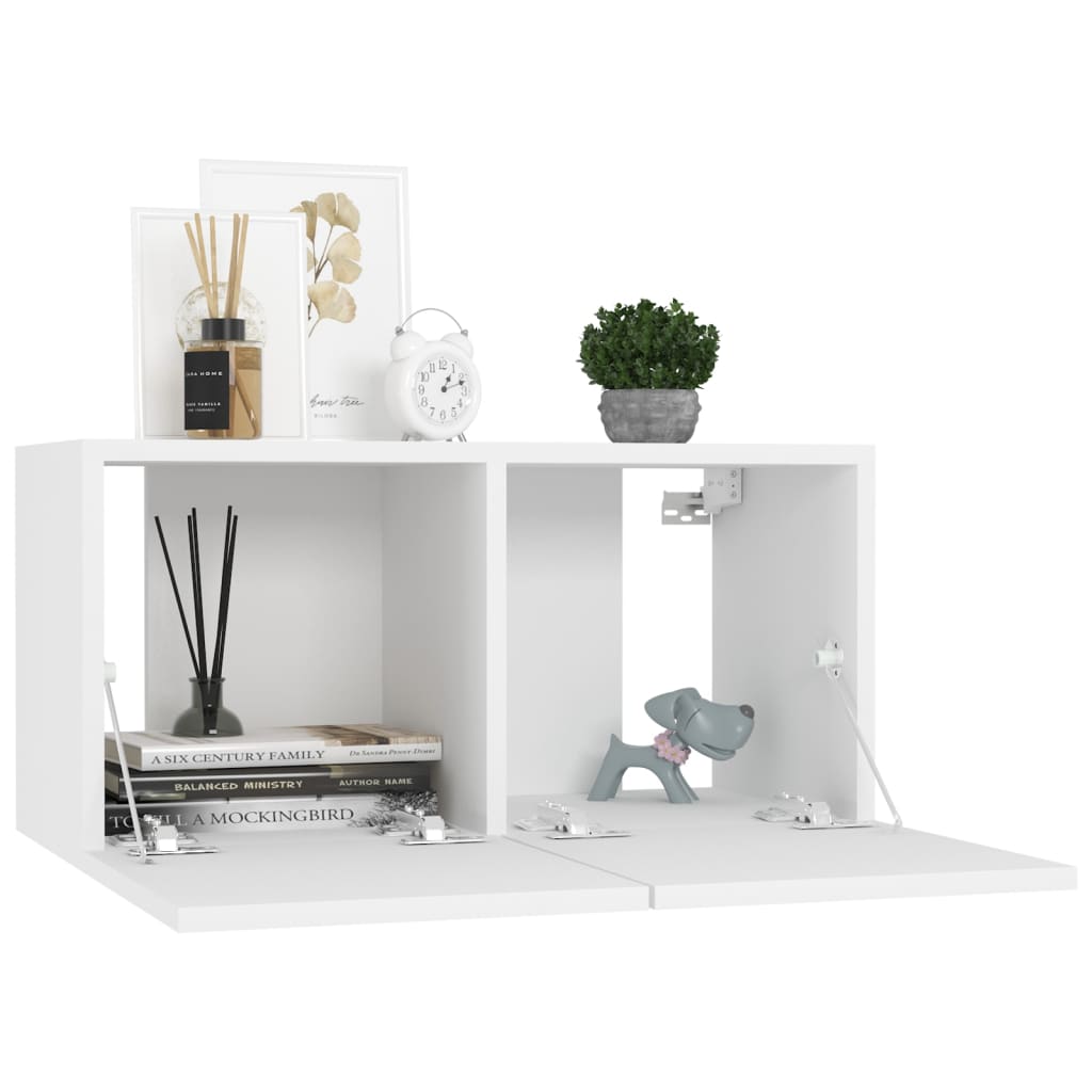 5 Piece TV Cabinet Set White Engineered Wood