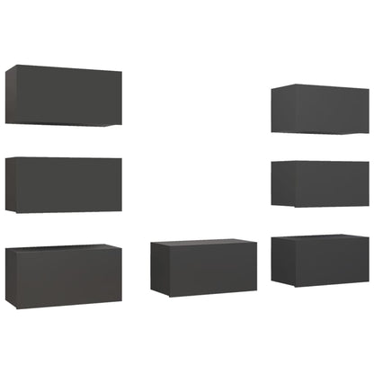 TV Cabinets 7 pcs Grey 30.5x30x60 cm Engineered Wood