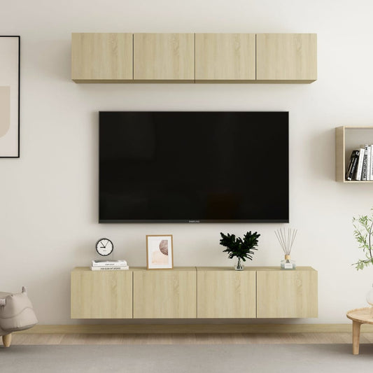 TV Cabinets 4 pcs Sonoma Oak 80x30x30 cm Engineered Wood