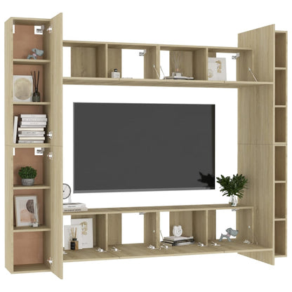 8 Piece TV Cabinet Set Sonoma Oak Engineered Wood