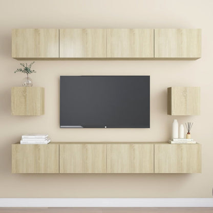 6 Piece TV Cabinet Set Sonoma Oak Engineered Wood