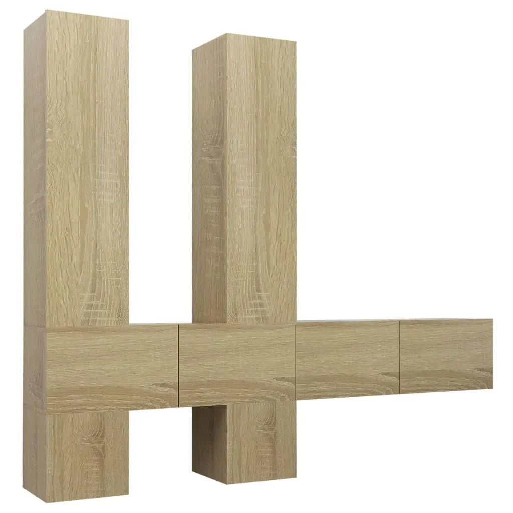 6 Piece TV Cabinet Set Sonoma Oak Engineered Wood