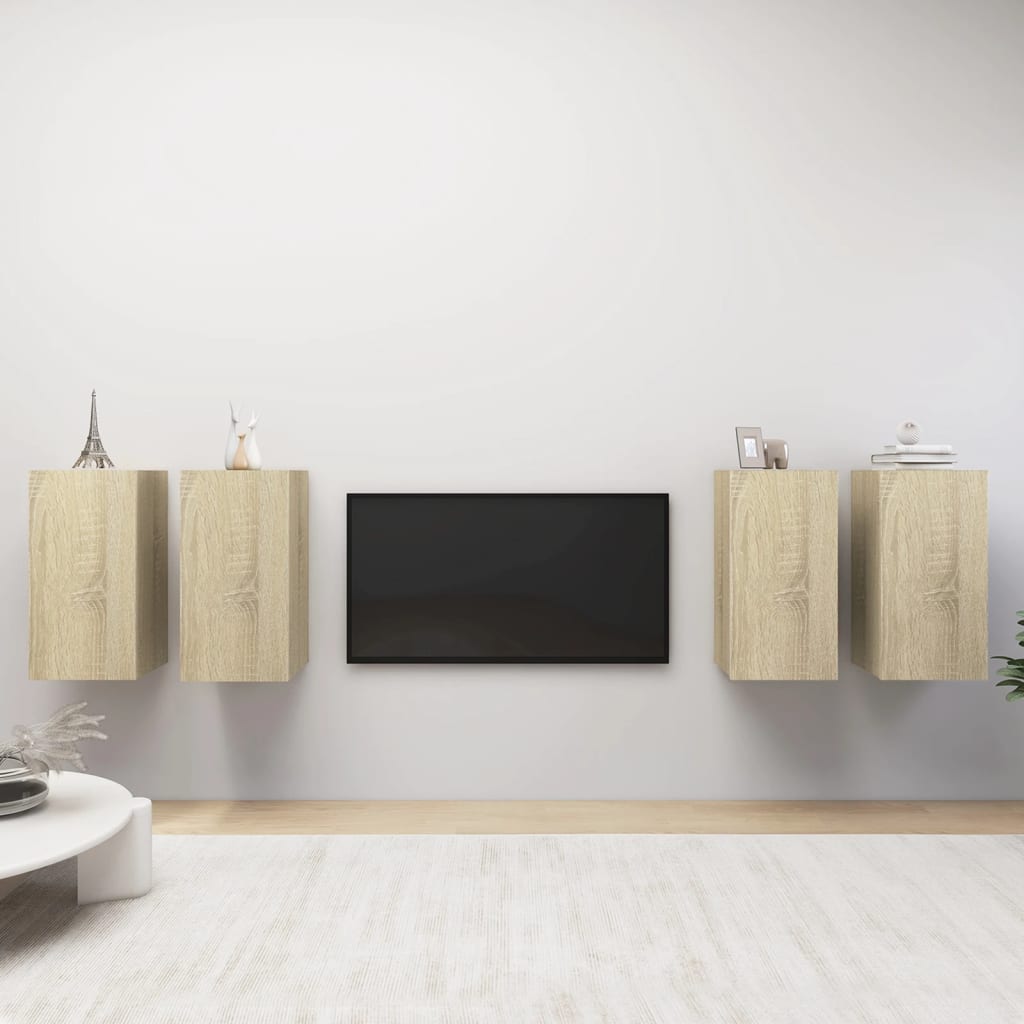 TV Cabinets 4 pcs Sonoma Oak 30.5x30x60 cm Engineered Wood