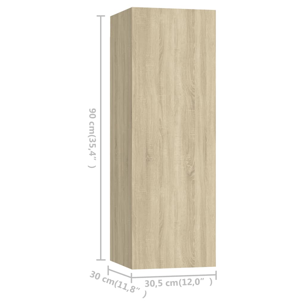 TV Cabinets 4 pcs Sonoma Oak 30.5x30x90 cm Engineered Wood